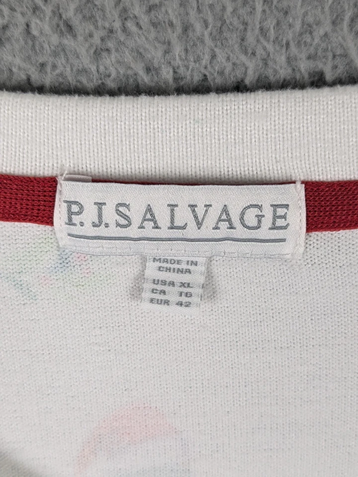 PJ Salvage Pijama Top Mujer XL Blanco Navidad Gatos Persas Pullover Cómodo  Foto 2 de 4