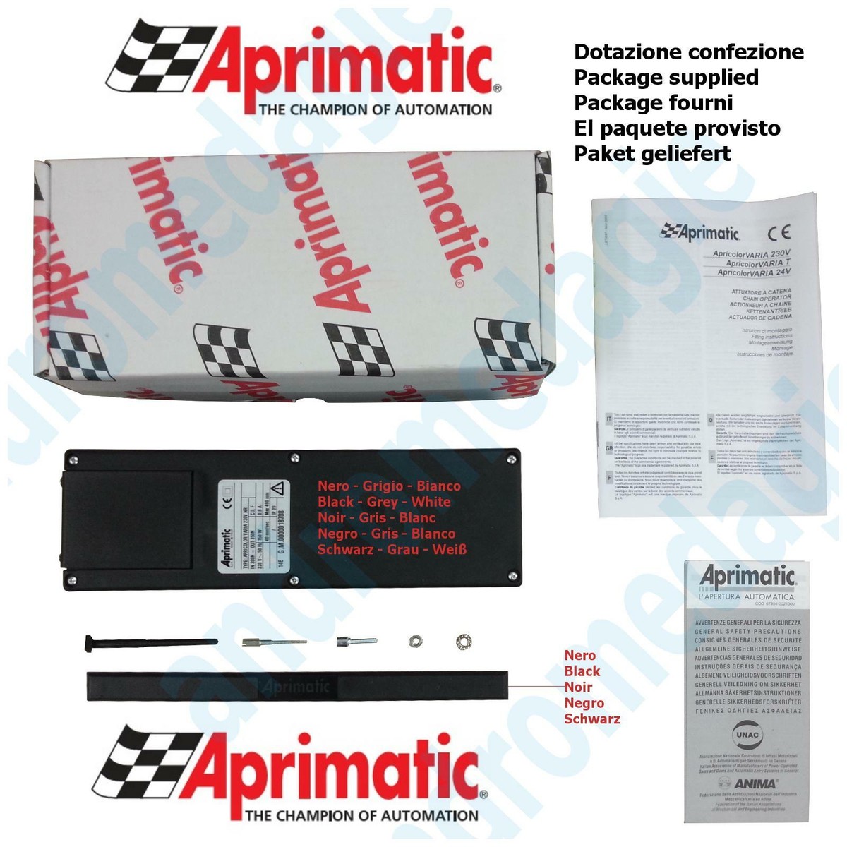 Attuatore Lineare Apricolor Per Automazione Porte E Finestre - Motore Elettrico 230V Nero - Foto 7