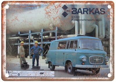 Vintage Barkas Automobile Ad Reproduction Retro Look Metal Sign A1381