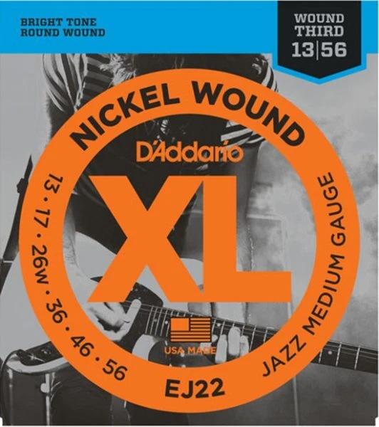 D'Addario EJ22 Jazz Medium Electric Guitar Strings 13-56