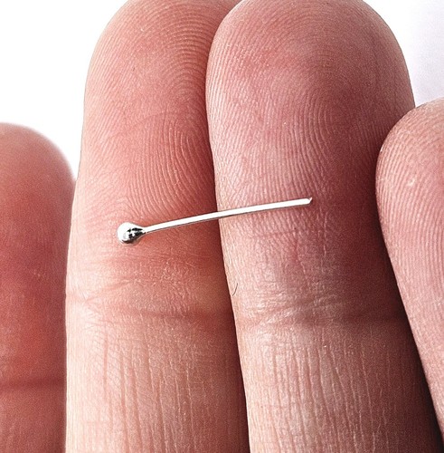 20 alfileres de bolas de plata de ley hallazgos de joyería - 15 mm