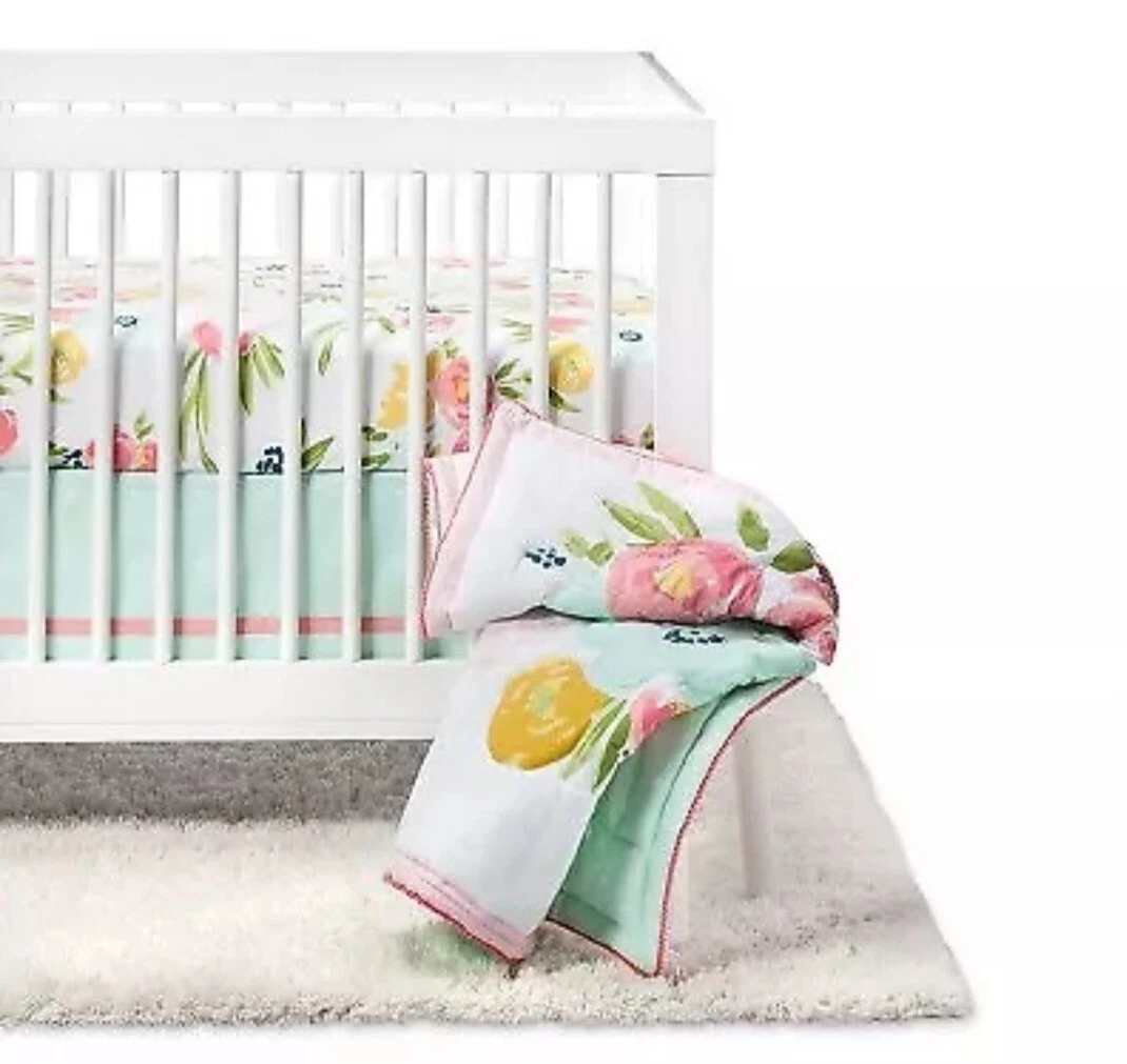 Crib Bedding Set Floral Fields 4pc - Cloud Island Pink/Mint New I Original Packg
Opens in a new wind