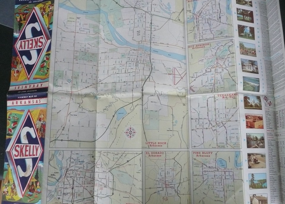 1966 Arkansas road map Skelly gas oil eBay