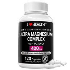 5-in-1 Magnesium Complex Supplement 420mg,Bioavailable Forms of Magnesium