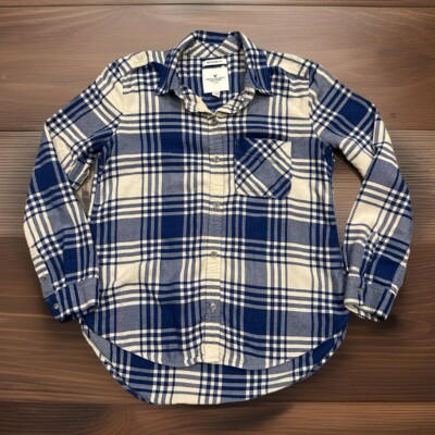 American Eagle Outfitters Boyfriend Fit Soft Flannel Shirt Sz S Plaid