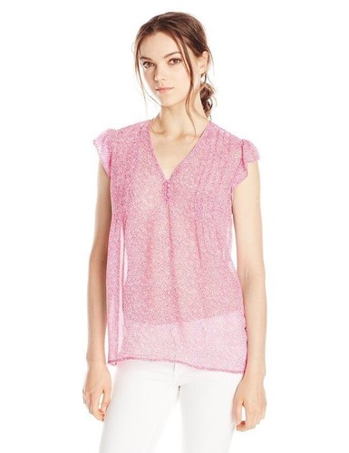 New Joie Macy B Silk Pink top, size M 