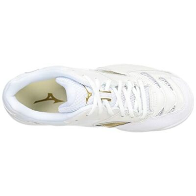 MIZUNO Badminton Shoes WAVE FANG PRO 71GA2100 White/Gold size 25.5