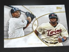 2019 TOPPS DEMAND DYNAMIC DUALS 16 BASE CARD~BERNIE WILLIAMS & TORII HUNTER #9