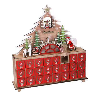 Calendario dell'Avvento 2024 Albero di Natale in legno con 36 ornamenti
