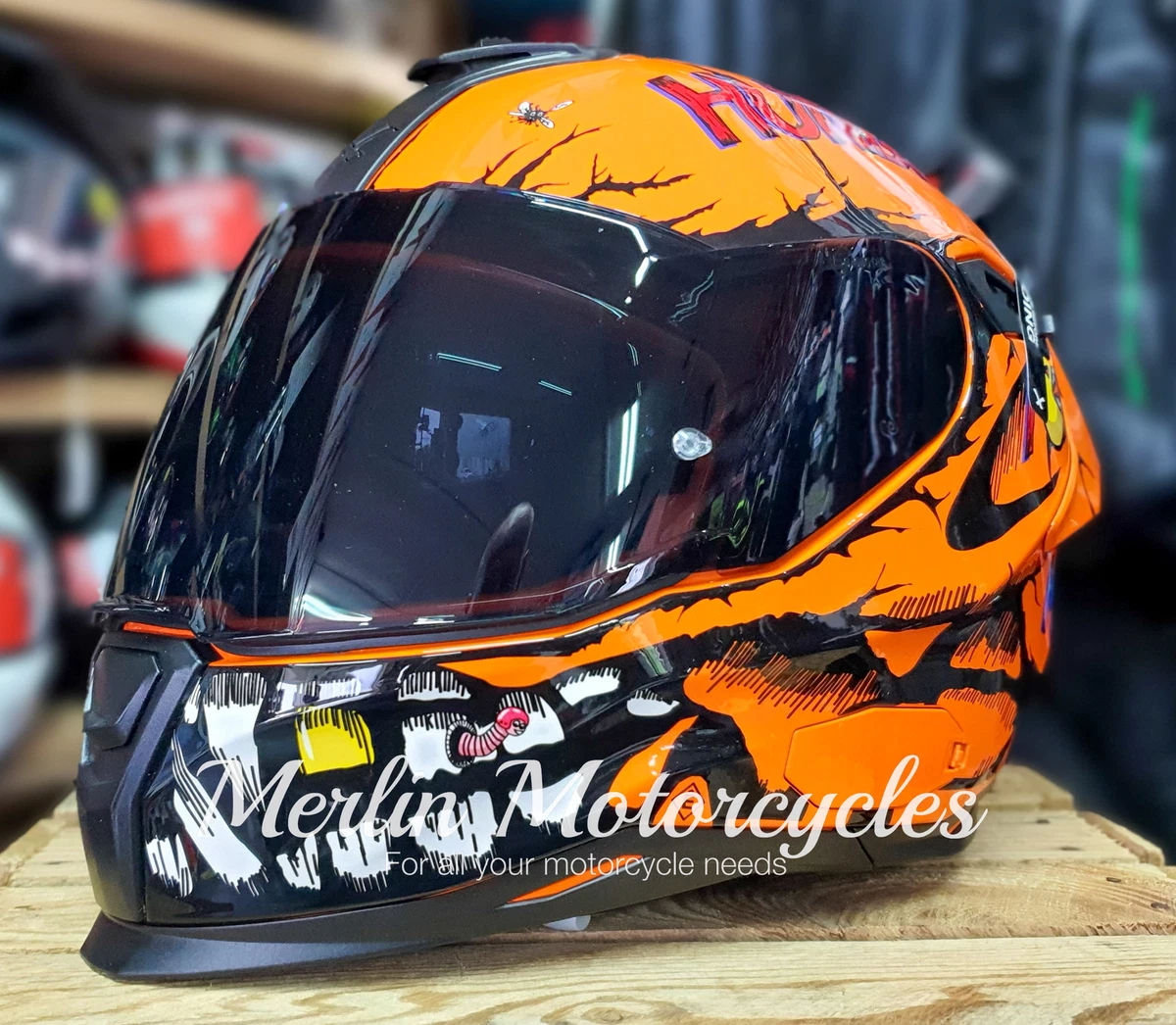 Orange helmet cheap visor