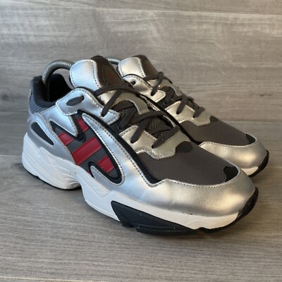 Adidas Trainers Unisex Kids Silver UK Size Lace Up Yung 96