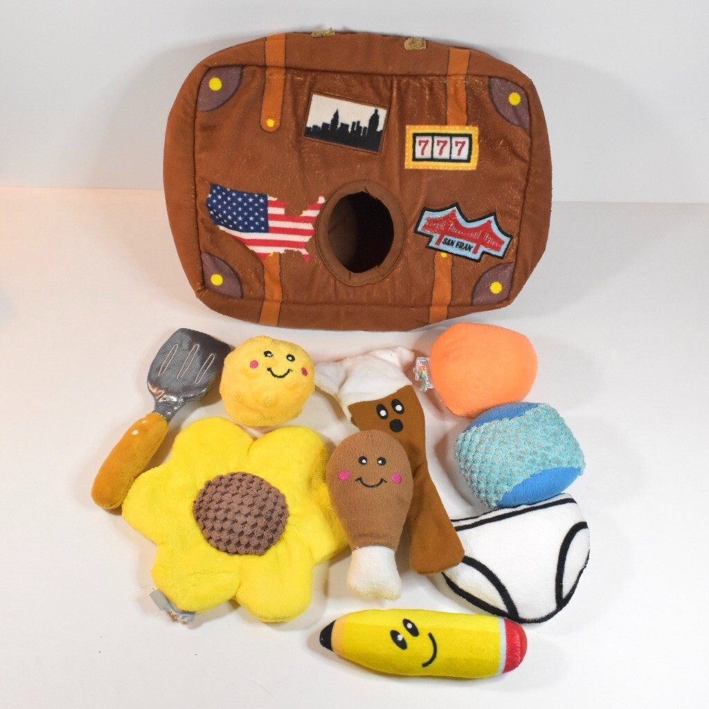 9 Random Squeaky Plush Stuffed Toys In Hide & Seek Plush Sui