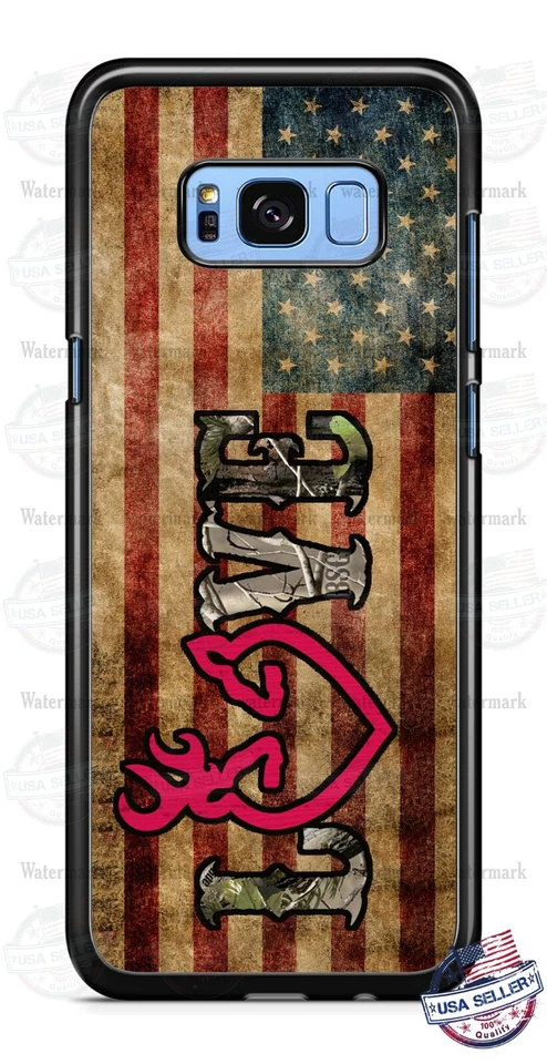 Funda protectora para teléfono American Flag Buck Deer Love para iPhone Samsung A50 LG Google Foto 2 de 4