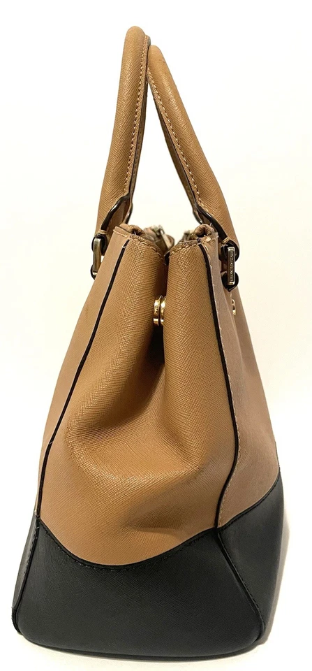 Cartera mediana Michael Kors Sutton bloques de color bronceado/negro Foto 4 de 4