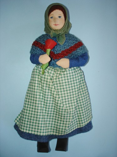 Artist Ingeborg Nielsen 10" Cloth Cultural Lady Doll Denmark 1940s--60s - Picture 2 of 14