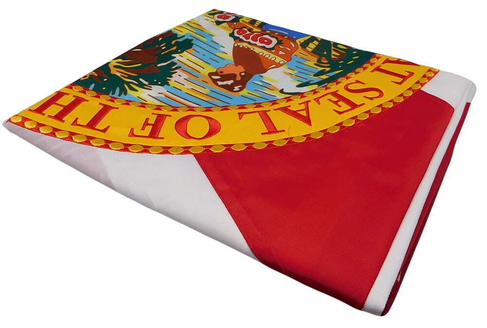 Florida State Flag 3x5 Feet - Heavy Duty Polyester Embroidered Flag With Brass Grommets For Outdoor Use