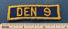 Vintage 1940s CUB SCOUT DEN 9 Boy Scouts of America Unit Number PATCH BSA Badge