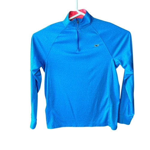 Vineyard Vines 1/4 Zip Performance Pullover Girls XL 18 Blue Long Sleeve Comfort - Picture 2 of 10