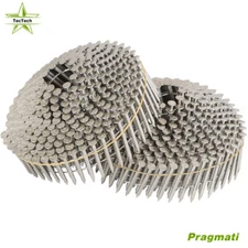 3600 Pack 1-1/4” Ring Shank Siding Nails 15 Degree Wire Coil Stainless Steel NEW