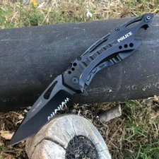Tac Force Spring Assisted Black Serrated Blade Pocket Police Outdoor Knife