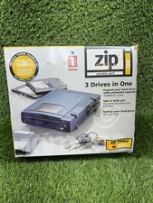 Iomega Zip 100 Portable Drive With Power Supply Parallel Cable  Box Untested