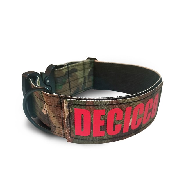 k9 Tactical Dog Collar Personalized 2" w Cobra Multicam Green with Name