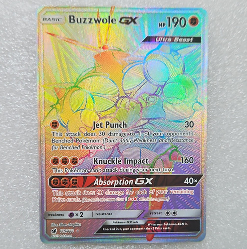 Buzzwole GX (Secret) 115/111 Sm-Crimson Invasion Holo Full Art English 2017