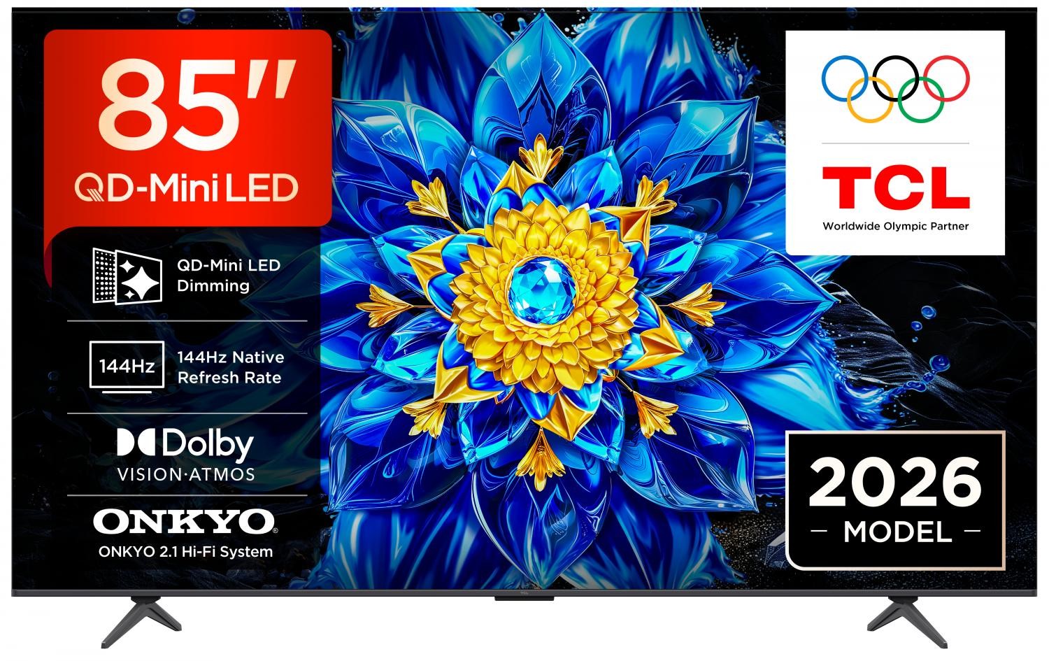 Smart TV 85" 4K UHD QD-Mini LED Google TV Vision Atmos Classe E Nero 85P8L TCL