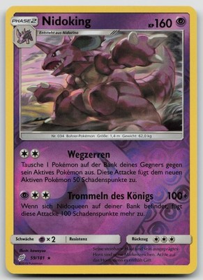 Nidoking 59/168 Reverse Holo Rare - Team Up - DE - NM - Pokemon TCG