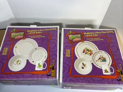 Whobilation How the Grinch Stole Christmas W/ Box 8 Piece Plates Setting RARE