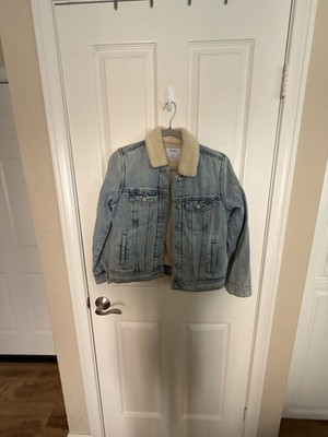 Old Navy Sherpa-Lined Denim Jacket Size S Petite
