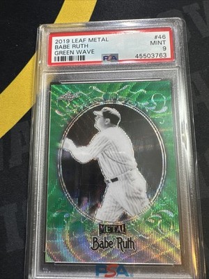 2019 LEAF METAL GREEN WAVE PSA 9 BABE RUTH BASEBALL CARD SP/7
