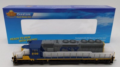 Broadway Limited 5273 HO CSX EMD SD40-2 Low Nose with Sound Blue Line  #8199 LN