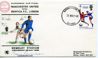 1968 MANCHESTER UTD v BENFICA COVER signed the late BOBBY CHARLTON VGC
