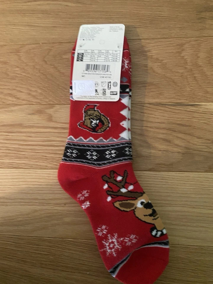 Calcetines Suéter Para Pies Descalzos Ottawa Senators Reno Rojo NHL Hockey Medianos Foto 2 de 3