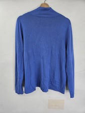 Ralph Lauren Sweater Womens 1X Blue Cashmere Silk Shawl Collar Luxury Knit