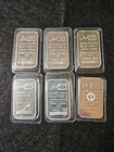 Six Johnson Matthey 1 ounce 0.999 Fine Silver Bars w/ serial number