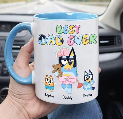 Funny Blue Dad Girl Dad Mug, Best Daddy Ever Mug, Girl Dad Mug, Father's Day Mug