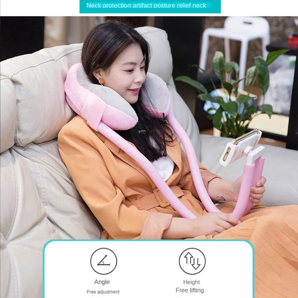 Phone Neck Pillow Holder for Plane Travel Adjustable Cell Phone Stand with2106 - Image 2 of 4