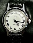 Vtg New 1978 TIMEX C Cell Women's 24mm Electric Watch Steel White Black Leather