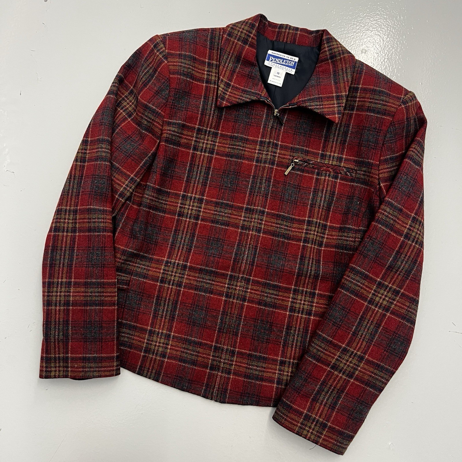 Pendleton Knockabouts Virgin Wool Zip Jacket Burg… - image 4