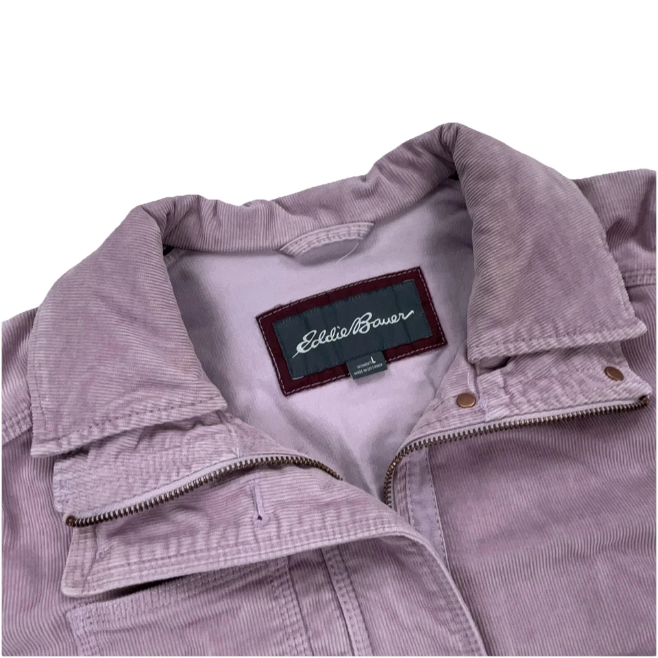 Chaqueta Eddie Bauer Mujer Grande Púrpura Pana Cazadora Sin Forro Corteza Motociclista * Foto 4 de 4