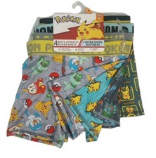 Pokemon Boys 4 Pack Athletic Boxer Brief Stretch Comfortable Size 6 NWT