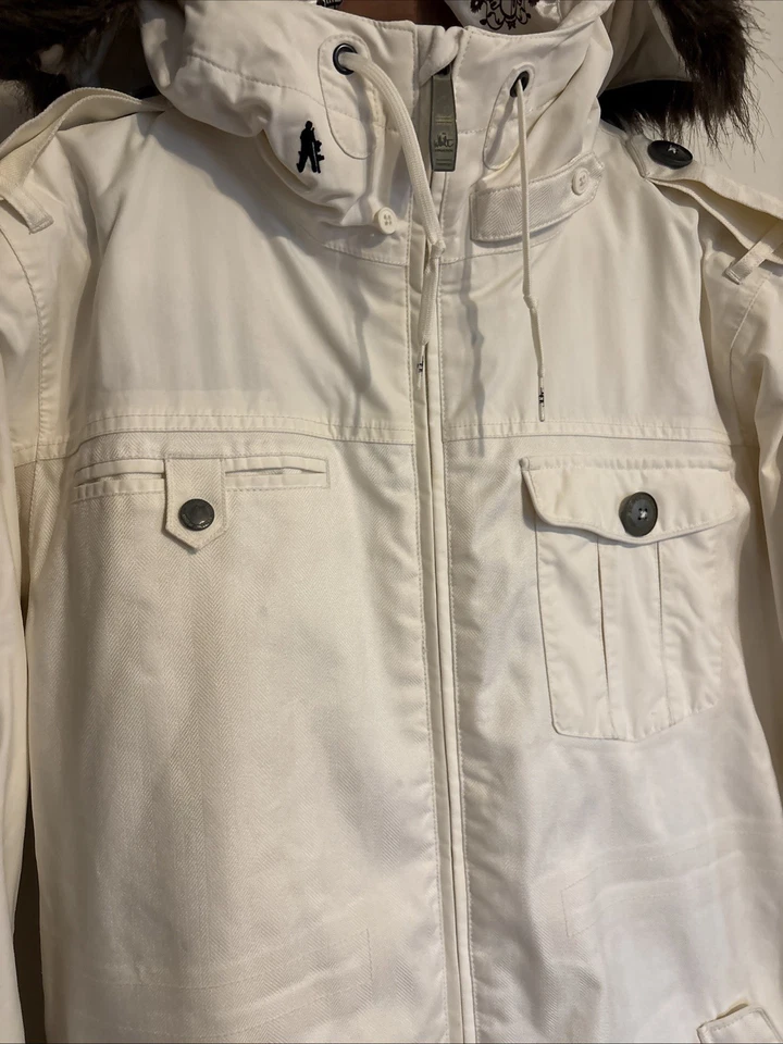 Chaqueta Burton Mujer M Crema Con Capucha Snowboard Esquí Cremallera Completa Snow Gorp Foto 3 de 4