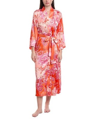 Natori Flourish Printed Satin Robe Women's