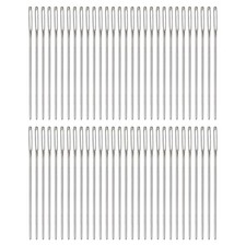 HARFINGTON 60Pcs Large Eye Blunt Needles 2" Tapestry Needle Yarn 2", Silver