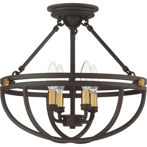 Quoizel SRG1716 Sergeant 4 Light 16"W Semi-Flush Bowl Ceiling - Bronze - Picture 7 of 7