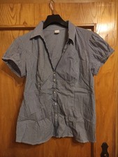 Camaieu Bluse Gestreift Weiß Blau Gr 46.    ...