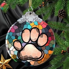 Dog Paw Print Christmas Ornament -Dog Memorial Gifts for Pet Lover - Paw Prin...