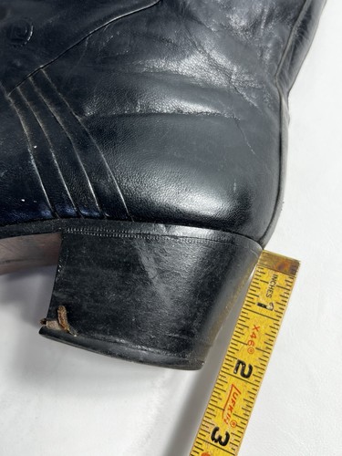 Mens  70s Pierre Cardin Ankle Short Boots Black Disco Super Fly Mod Vintage Sz 8 - Picture 13 of 15